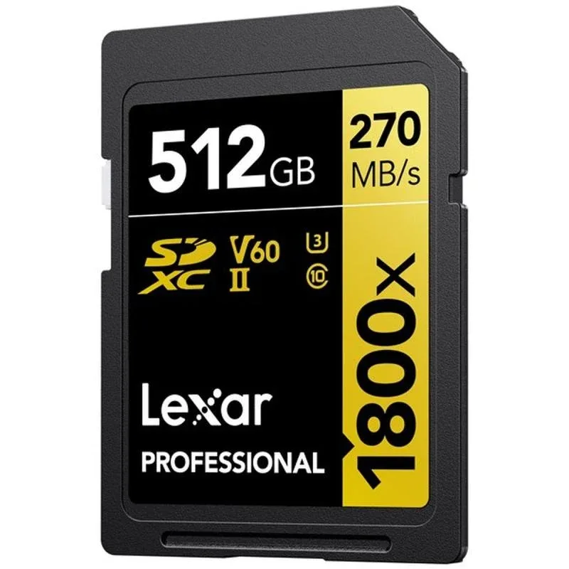 Tarjeta Lexar SDXC Professional 512 GB 1800x UHS-II V60 Gold (sin caja)